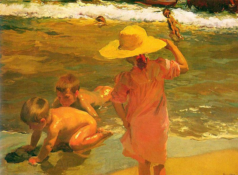 Joaquin Sorolla Children on the Seashore, Spain oil painting art